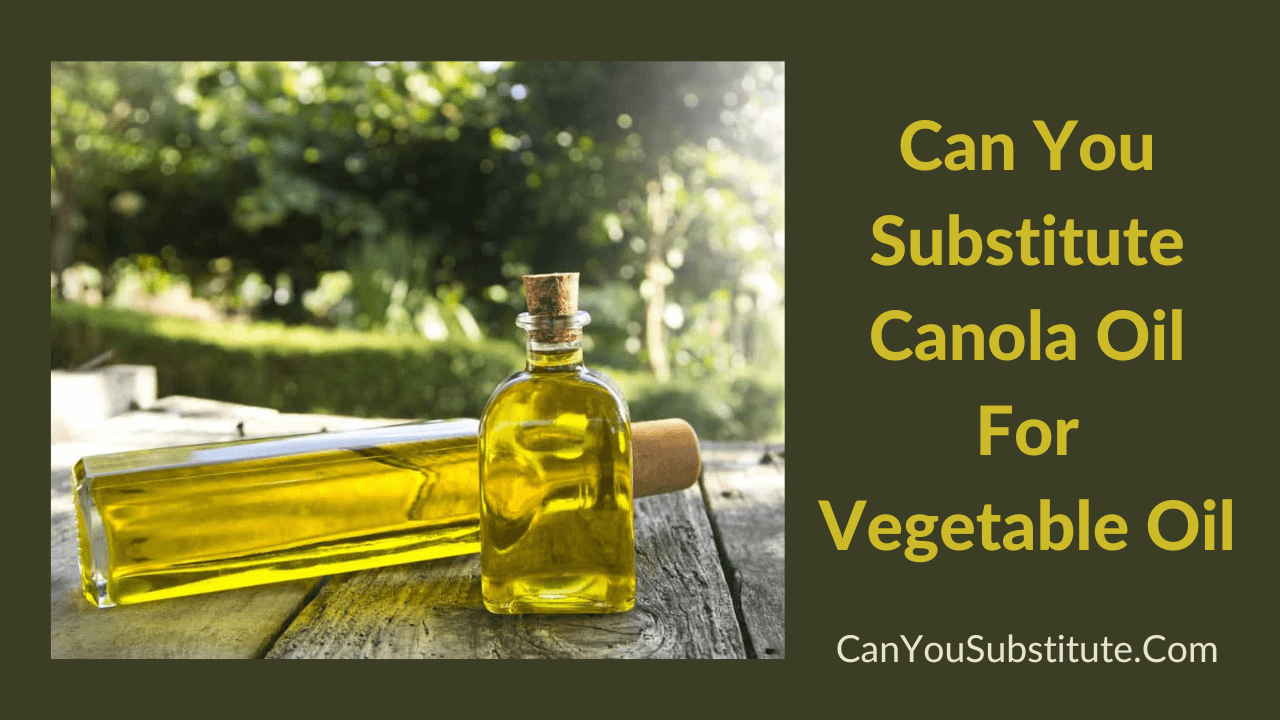 Can You Substitute Canola Oil For Vegetable Oil
