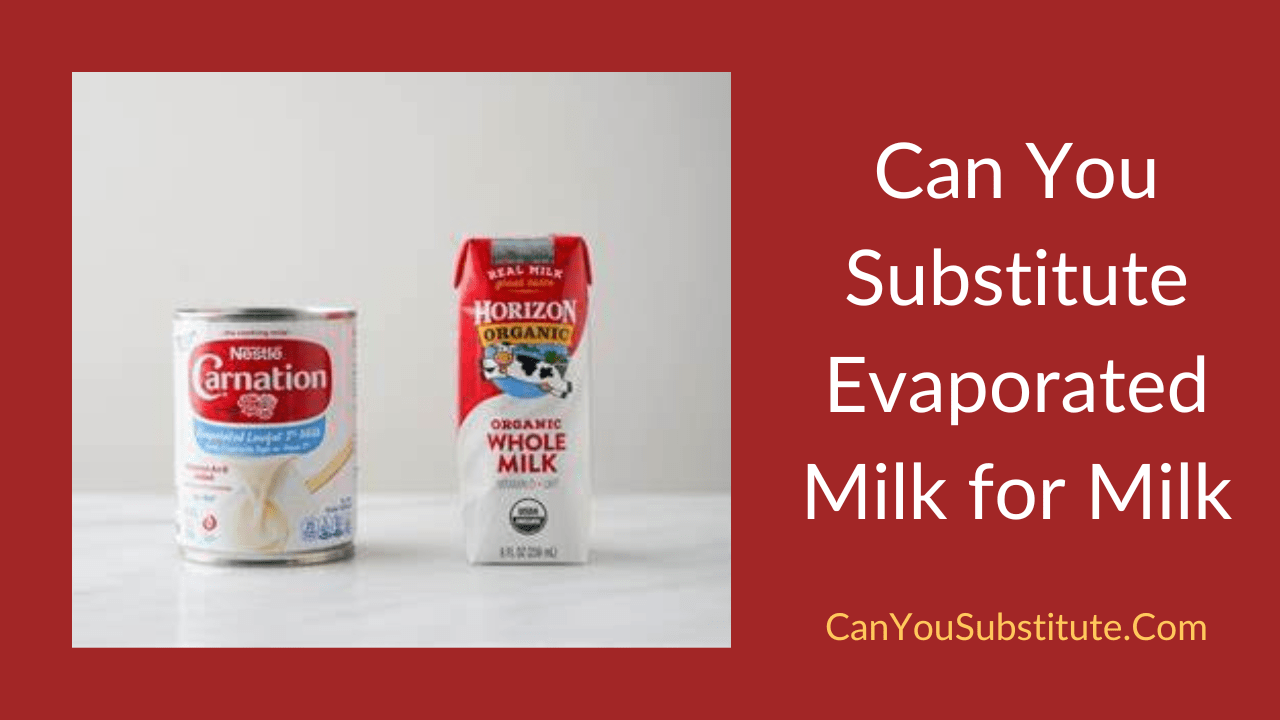 Can You Substitute Evaporated Milk for Milk