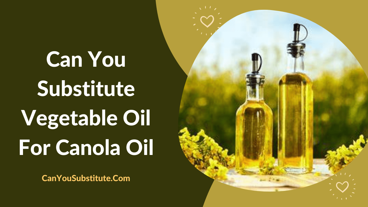 Can You Substitute Vegetable Oil For Canola Oil
