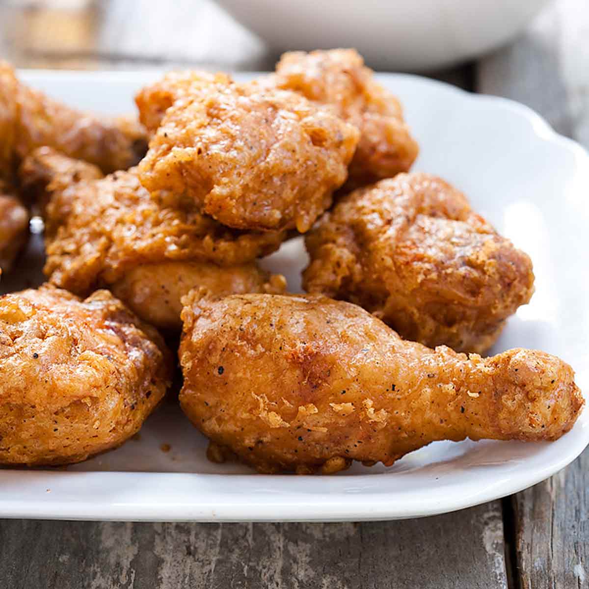 Homemade Batter-dipped & Fried Chicken Wing, with skin